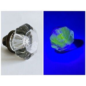Vintage Glass Door Knob UV Glows Uranium Manganese